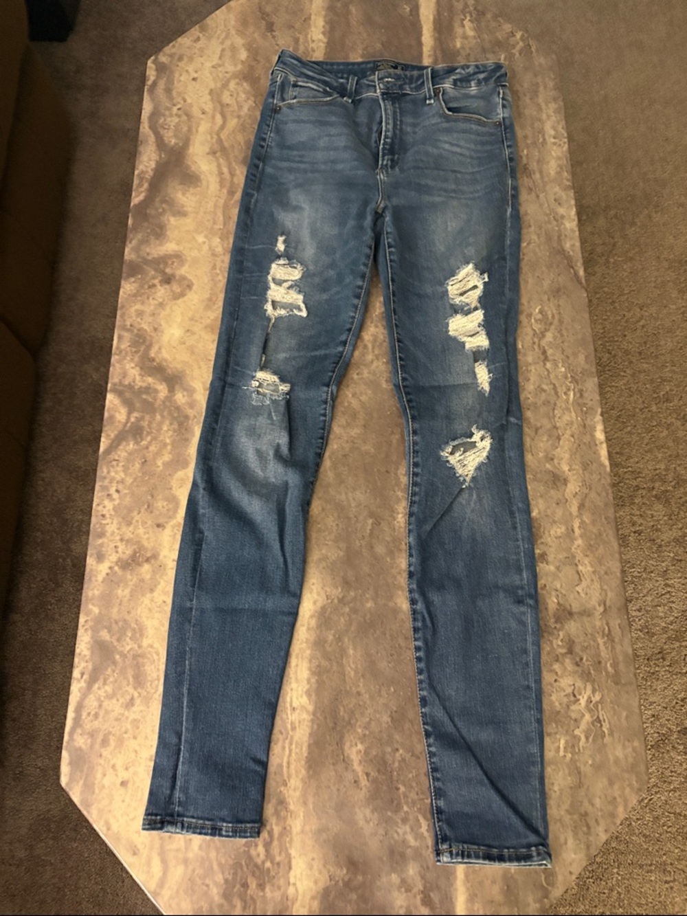 Abercrombie & Fitch Distressed Blue Skinny Jeans